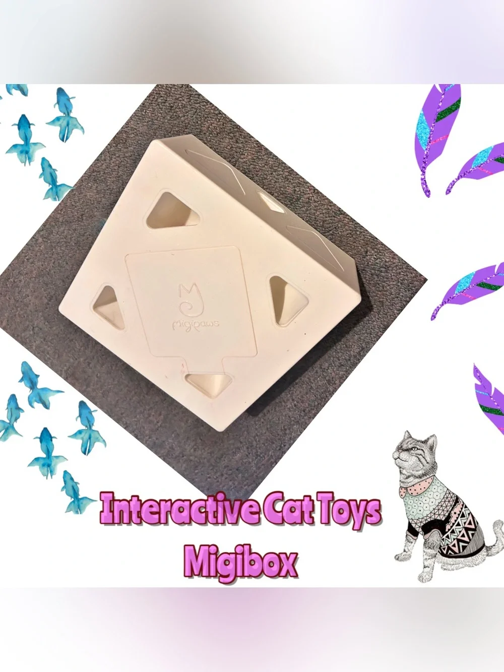 Migibox Interactive Cat Toy - Cream